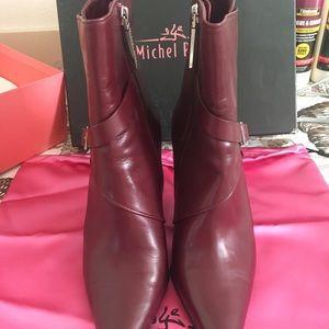 Michel Perry Burgandy boots new in box